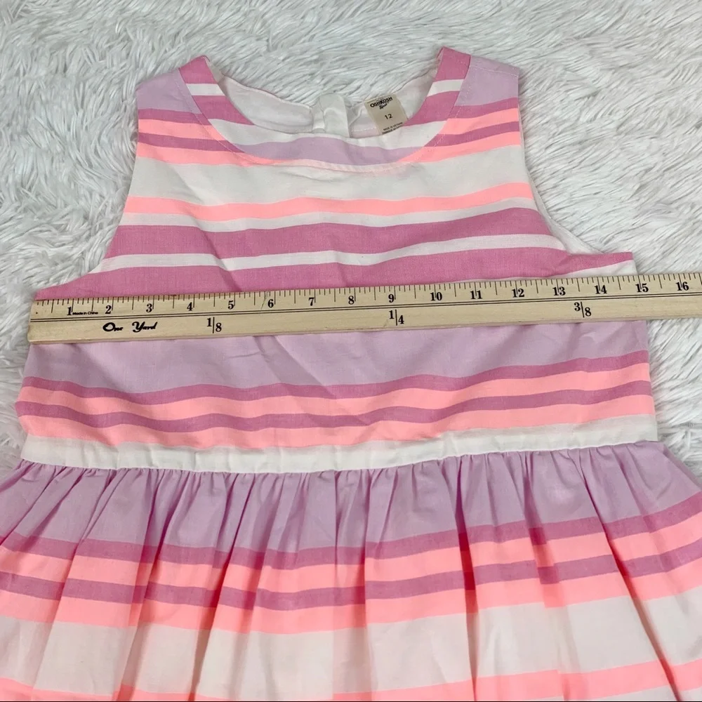 Oshkosh‎ girl’s size 12 sleeveless striped skater dress fit and flare cotton